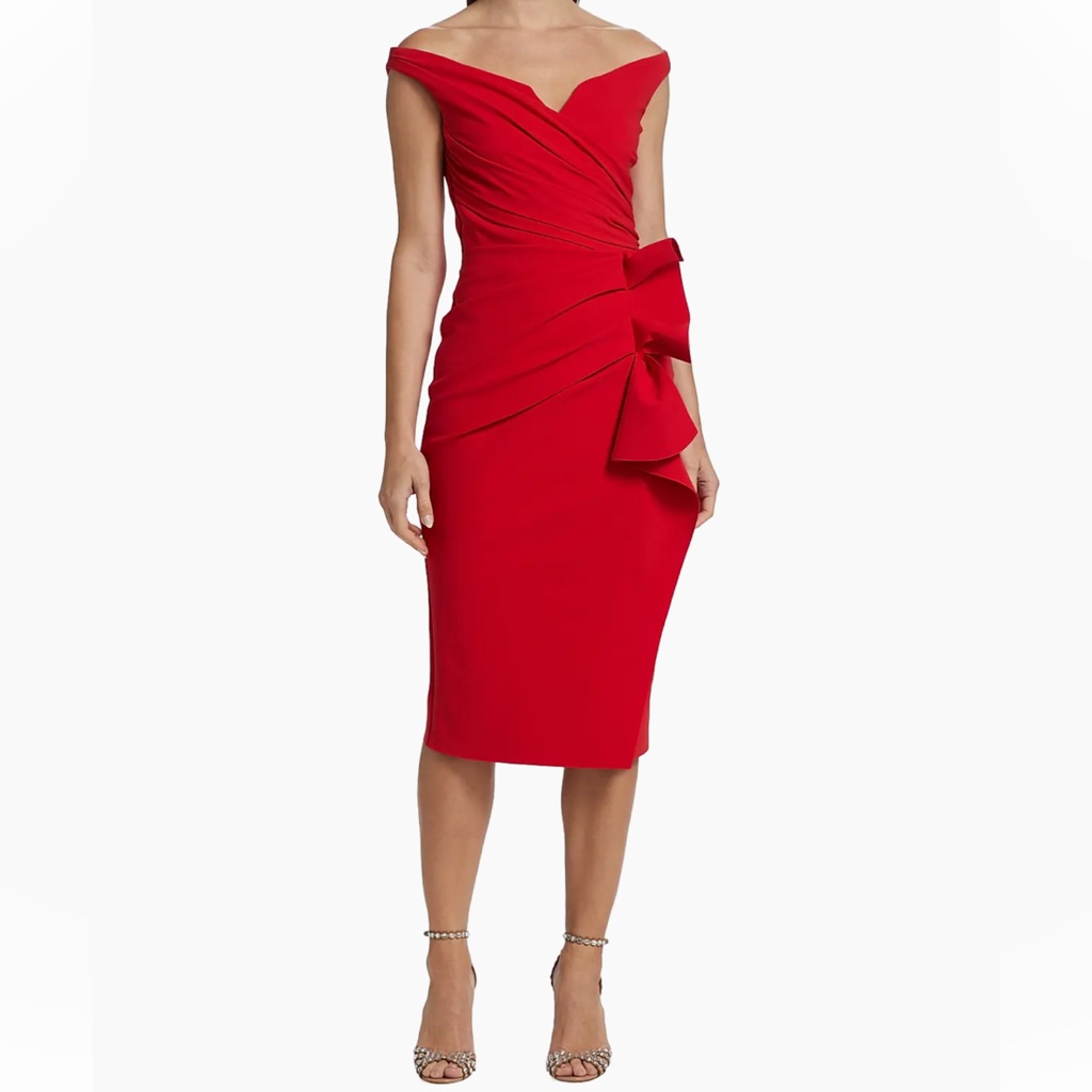 Chiara Boni La Petite Robe Lucreria Off-The-Shoulder Cocktail Dress Size 10 Nwt